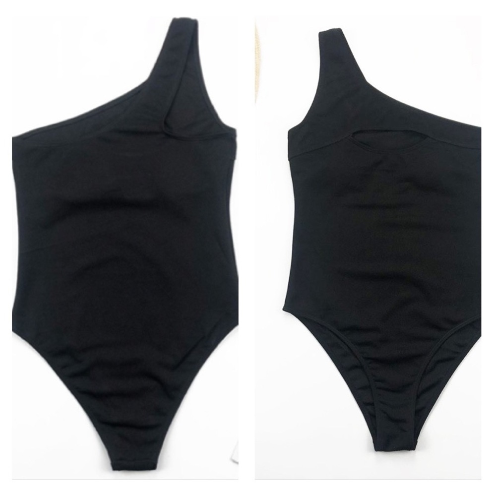 🔥SALE	🔥 One Shoulder Swimsuit Black - Picture 3 of 7